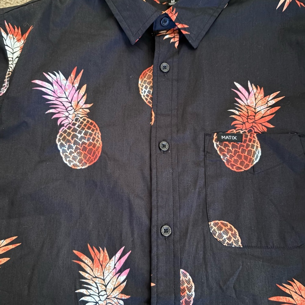 Matix Men's Navy Pineapple Print Shirt
